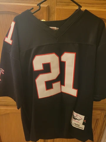 Deion Sanders Mitchell & Ness 1990 25th Season Atlanta Falcons Large Jersey Cover
