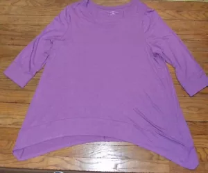 Croft & Barrow 3/4 Sleeve Purple Top with longer side hems Size XXL - Picture 1 of 2