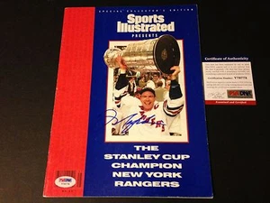 Mark Messier Rangers 1994 Stanley Cup Sports Illustrated SI signed Auto PSA/DNA - Bild 1 von 2