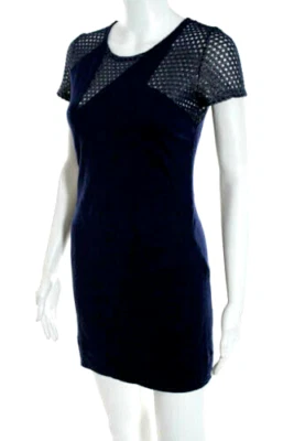 Vestido Marc By Marc Jacobs Azul Oscuro Cuello Redondo Elástico Manga Gorra XS Extra Pequeño Foto 1 de 4