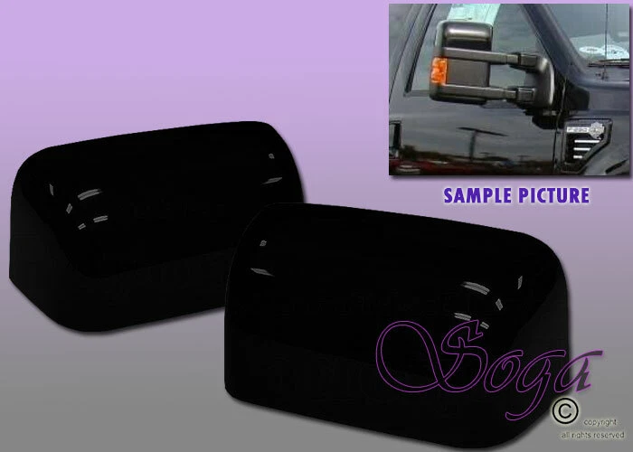 PARA FORD F350 450 2008-2016 ESPEJO RETROVISOR NEGRO BRILLANTE CUBIERTAS SUPERPUESTAS SUPERDUTY Foto 1 de 1