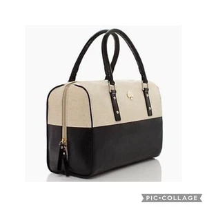 Kate Spade New York Breezeway Bay Natural and Black Satchel Handbag - Picture 1 of 5