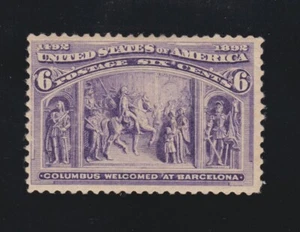 US 235 6c Columbian Exposition Mint F-VF OG H SCV $50 - Picture 1 of 2