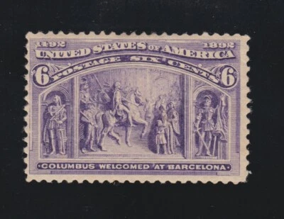 US 235 6c Columbian Exposition Mint F-VF OG H SCV $50 - Image 1 of 2