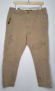 $228 Polo RALPH LAUREN Mens 34x34 CAMO Distressed Khaki CHINO Relaxed Fit PANTS - Picture 1 of 24