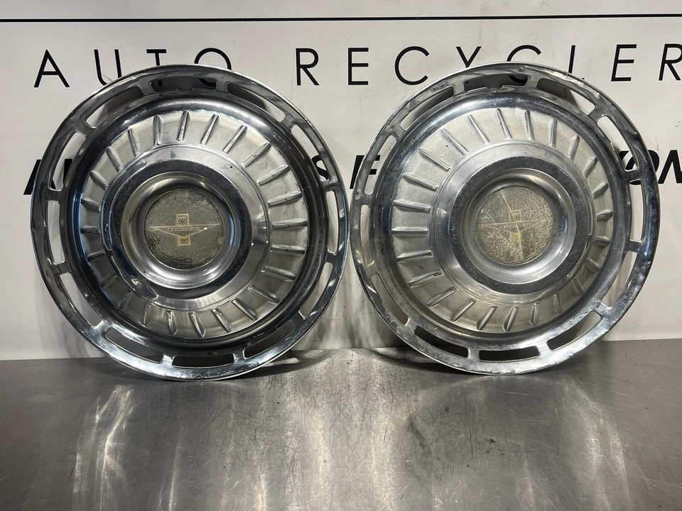 1962 Chevrolet Corvair Monza 900 Hubcap Rim Hub Wheel Set of 2 Covers 13" OEM - Image 1 of 4