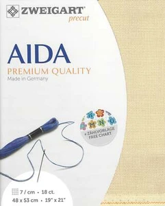Precut Zweigart Fein-Aida 18 ct. 3793/13 Beige - Picture 1 of 3