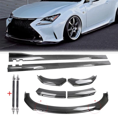 For Lexus Rc-f Rc200 Rc300 Rc350 Front Lip Chin Bumper Spoiler Body Carbon Fiber Foto 1 de 4