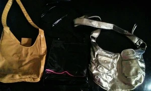 3 Ladies Handbags. Metallic, Camel Colour And Black Patent - Picture 1 of 6