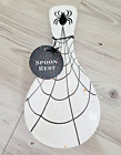 TKMAXX Ceramic Spoon Rest White Spider Cob Web Halloween Black Cobweb BNWT Goth