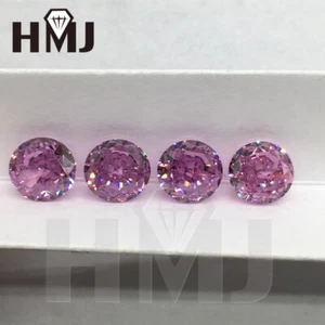 Round Pink Loose Cubic Zirconia Crushed Ice Cut AAAAA CZ Stone Jewelry Red Rose - Picture 1 of 9