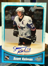 SCOTT KELMAN HARD SIGNED AUTO BOWMAN CHL BA29 SEATTLE THUNDERBIRDS 1999