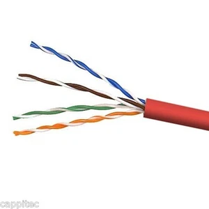 20M OF RED HIGH QUALITY SOLID COPPER CORE CAT5E UTP LSOH 4 PAIR NETWORK CABLE - Picture 1 of 2
