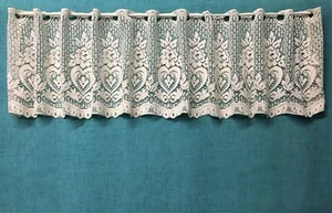 Hearts And Roses Ivory Cotton Blend 12.5" Valance or 39" Tier Kitchen Sun Room - Bild 1 von 9