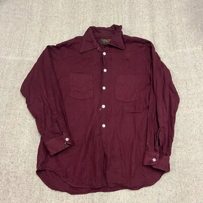 Vintage Golden Arrow Viyella Button Up Shirt Mens Large Red 1960s Wool - Image 1 of 4