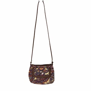 Relic Orange Brown Floral Purse Small Crossbody Bag Woven Fabric Zip Top - Picture 1 of 9
