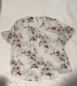 Camicetta Van Huesen rosa floreale manica corta taglia XXL - Foto 1 di 4
