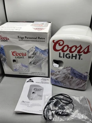 COORS LIGHT RETRO PERSONAL FRIDGE/ THERMOELECTRIC COOLER  IN ORIGINAL BOX. - Image 1 of 4