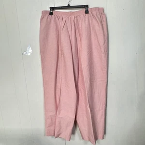Alfred Dunner Nantucket Pink Elastic Waist Womens Pants Size 24W Pleated New - Picture 1 of 12