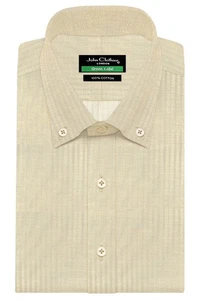 Herren formelles Business Hemd Fischgrätmuster 100 % Baumwolle Knopfleiste zum Binden Oxford Kragen - Bild 1 von 28