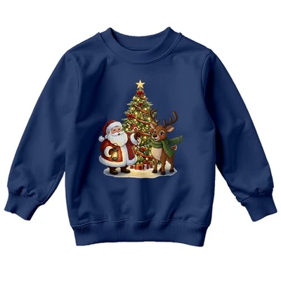 BANANA-TEES Weihnachtsmann Rentier Weihnachten Urlaub Kinder Sweatshirt Grafik Pullover Pulli