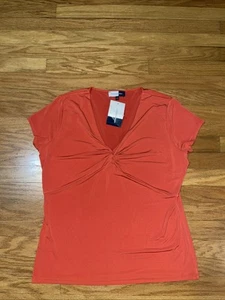 Jones Wear Studio Separates Size XL Women's Top Dark Orange NWT Short Sleeves - Picture 1 of 9
