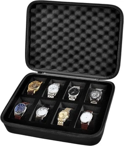 8 Fächer Uhrenbox Organizer/Herrenuhr Display Aufbewahrungsbox passend für alle Armbanduhren - Bild 1 von 2