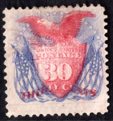 US 1869 SCOTT #121 MINT HINGED NEAT PERFS NICELY CENTERED W/ LARGE BOTTOM MARGIN - Image 1 of 2