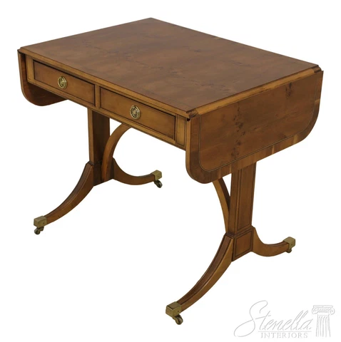 L57372EC: BAKER Yew Wood Drop Leaf Writing Desk Library Table Cover