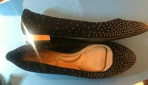 NEW Women's Apt 9 (160089) Night Black gold heel shoes beaded 71/2 size - Picture 1 of 9