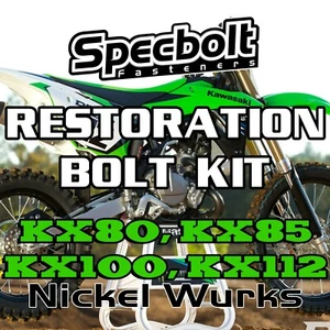 Kit de pernos de restauración KX80 KX85 KX100 KX112 Kawasaki KX 80 85 100 Specbolt Nickel - Imagen 1 de 4
