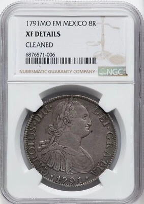 Mexico 1791 MO FM - 8 Reales - NGC XF Details - Well Struck & Beautiful ! - Image 1 of 2