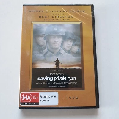 Saving Private Ryan (DVD 1998) PAL Region 4 (Tom Hanks, Matt Damon) NEW / SEALED - Image 1 of 4