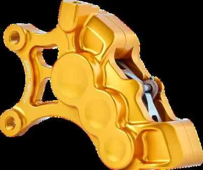 AN 6-Piston Fr Left Brake Caliper 14in Gold Harley Ultra Limited Low 15-20 - Image 1 of 3