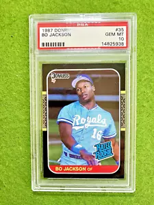 BO JACKSON PSA 10 RATED ROOKIE CARD ROYALS 1987 Bo Jackson Donruss MAKE AN OFFER - Picture 1 of 24
