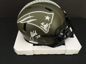 JAMES WHITE AUTOGRAPHED PATRIOTS SALUTE TO SERVICE MINI HELMET J.S.A. - Picture 1 of 9