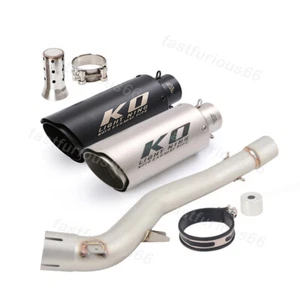 51mm Exhaust Tip For Honda VFR1200X Crosstourer 2012-2020 Muffler Mid Pipe Steel - Bild 1 von 12