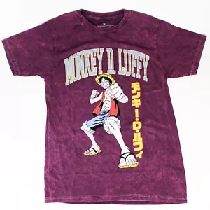 One Piece Monkey D. Luffy Red Mineral Wash Shirt - Picture 1 of 2