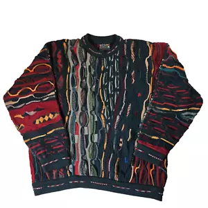 VTG Coogi Sweater Mens Large Green Red Authentic Australian 💯 New Wool - Picture 1 of 8