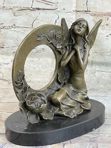 Scultura FATA NUDA 100% FANTASIA ART NOUVEAU LEGNO ALATO NINFA bronzo nudo senza prezzo di riserva - Foto 1 di 10