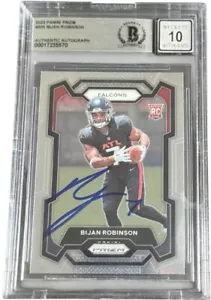 BIJAN ROBINSON SIGNED 2023 PANINI PRIZM ROOKIE RC CARD #305 BECKETT BAS AUTO 10 - Picture 1 of 1