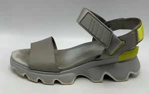 Sorel Sandals Womens 8 Kinetic Impact Platform Gray Yellow Casual NL3567 - Picture 1 of 11