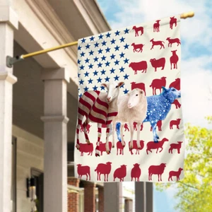 Funny Sheep America 4th July Flag, Sheep Patriotic Happy Independence Day Flag - Picture 1 of 4