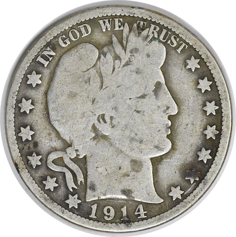 1914 Barber Silver Half Dollar VG Uncertified #324 Cover