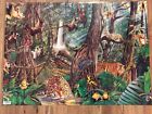 4 feuilles de papier d'emballage d'anniversaire de luxe forêt tropicale animaux de la jungle NEUF artistique