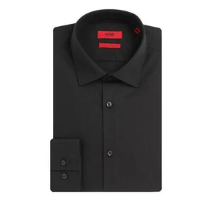 HUGO Camicia Uomo Slim Fit in Cotone 50289499 C-Jenno Colore Nero - Foto 1 di 3