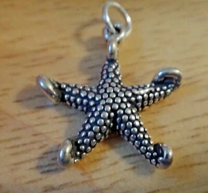 Plata Esterlina 3D 20x20 mm Estrella de mar Caracol Cáscara Playa Dije puntas rizadas - Imagen 1 de 7