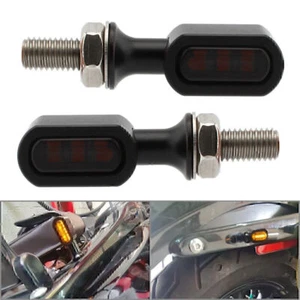 2x Universal-Mini-LED-Blinker hinten Lauflampe für Harley Touring Dyna Sportster - Picture 1 of 12