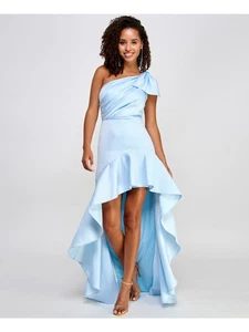 CITY STUDIO Womens Light Blue Bow Asymmetric Hem Dress Juniors 11\12 - Picture 1 of 9