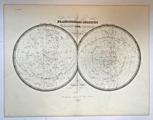CELESTIAL WORLD MAP DATED 1828 LAPIE VERY LARGE ANTIQUE MAP 19TH CENTURY - Picture 1 of 9